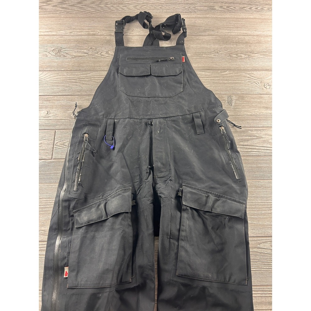 Trew Gear Trewth Bib Snow Pants Mens Medium Black Ski Snowboard Waterproof Shell